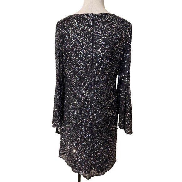 Pisarro Nights Eggplant Formal Sequin Beaded Sheath Dress Size 22W Party NEW - Picture 7 of 13